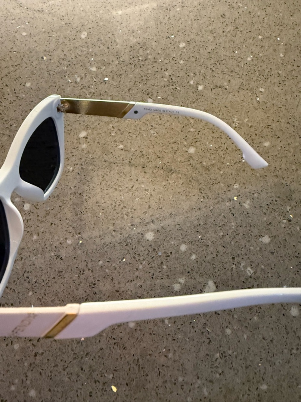 Fendi White Cat-Eye Sunglasses with Black Lenses - Picture 6 of 6